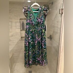 3D floral midi dress